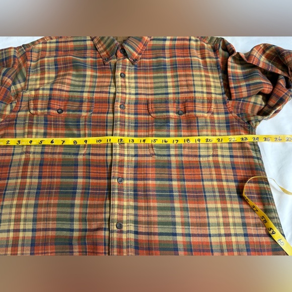 LEWIS CREEK Orange and tan plaid flannel Casual Button Down Shirt size XL - Picture 11 of 12